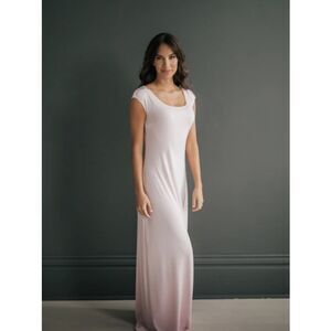 Vintage Gilead Cap Sleeve Long Slip Nightgown - Soft Pink small